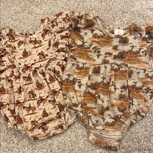 Velvet Fawn Baby Romper with Duck Print
